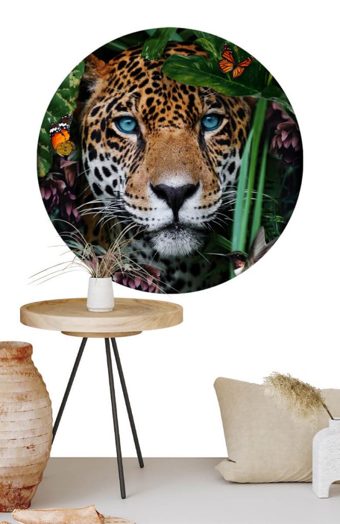 Wallpaper circle Jungle leopard