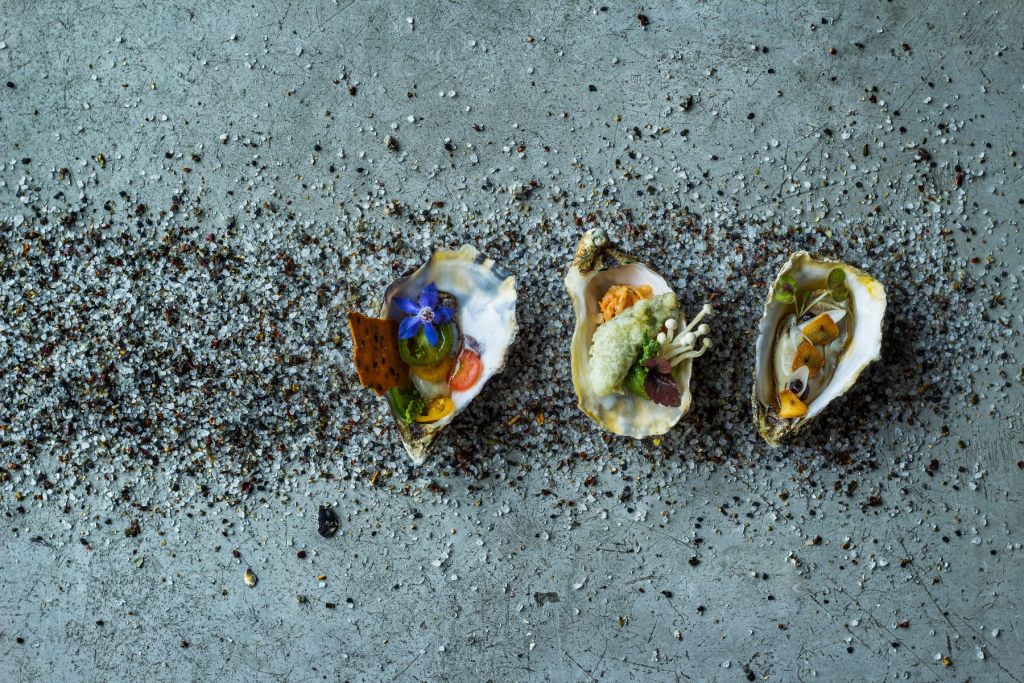 Amuse with oysters