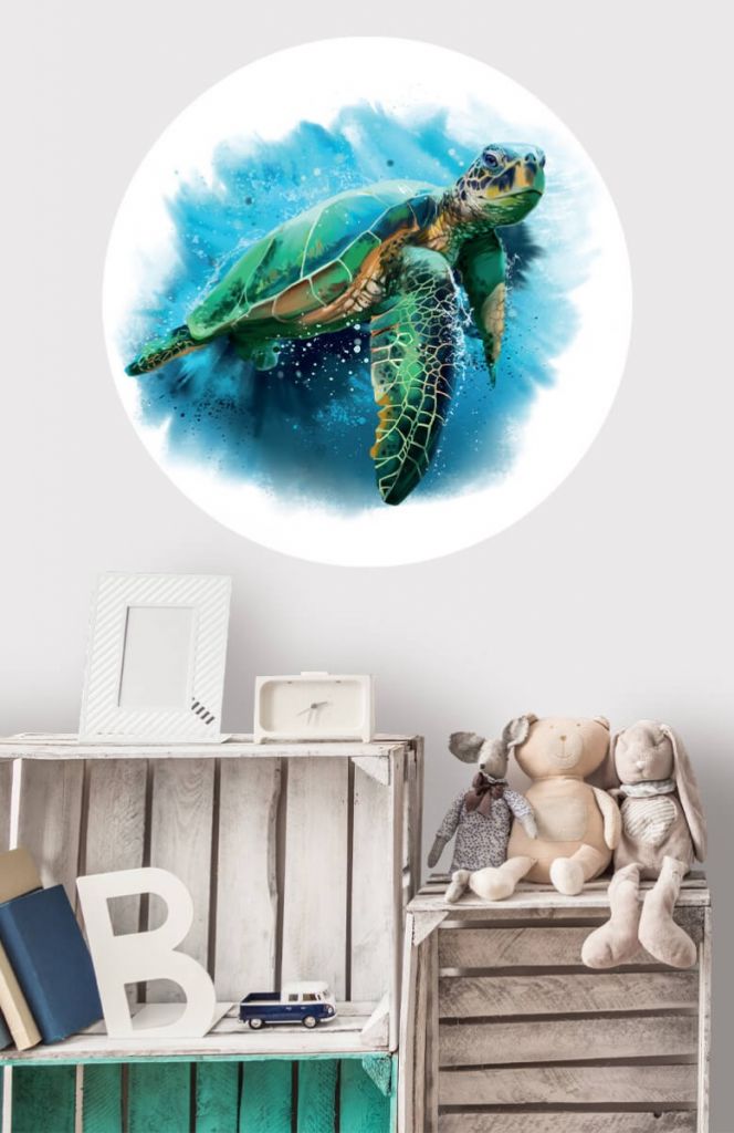 Wallpaper circle sea turtle 