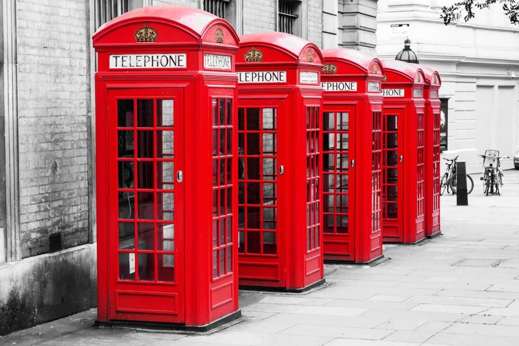 Black and white wallpaper - Telephone booths - Teenage room