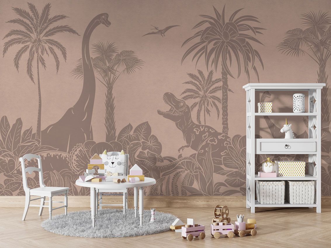 Monochrome Dino - Pink Vintage