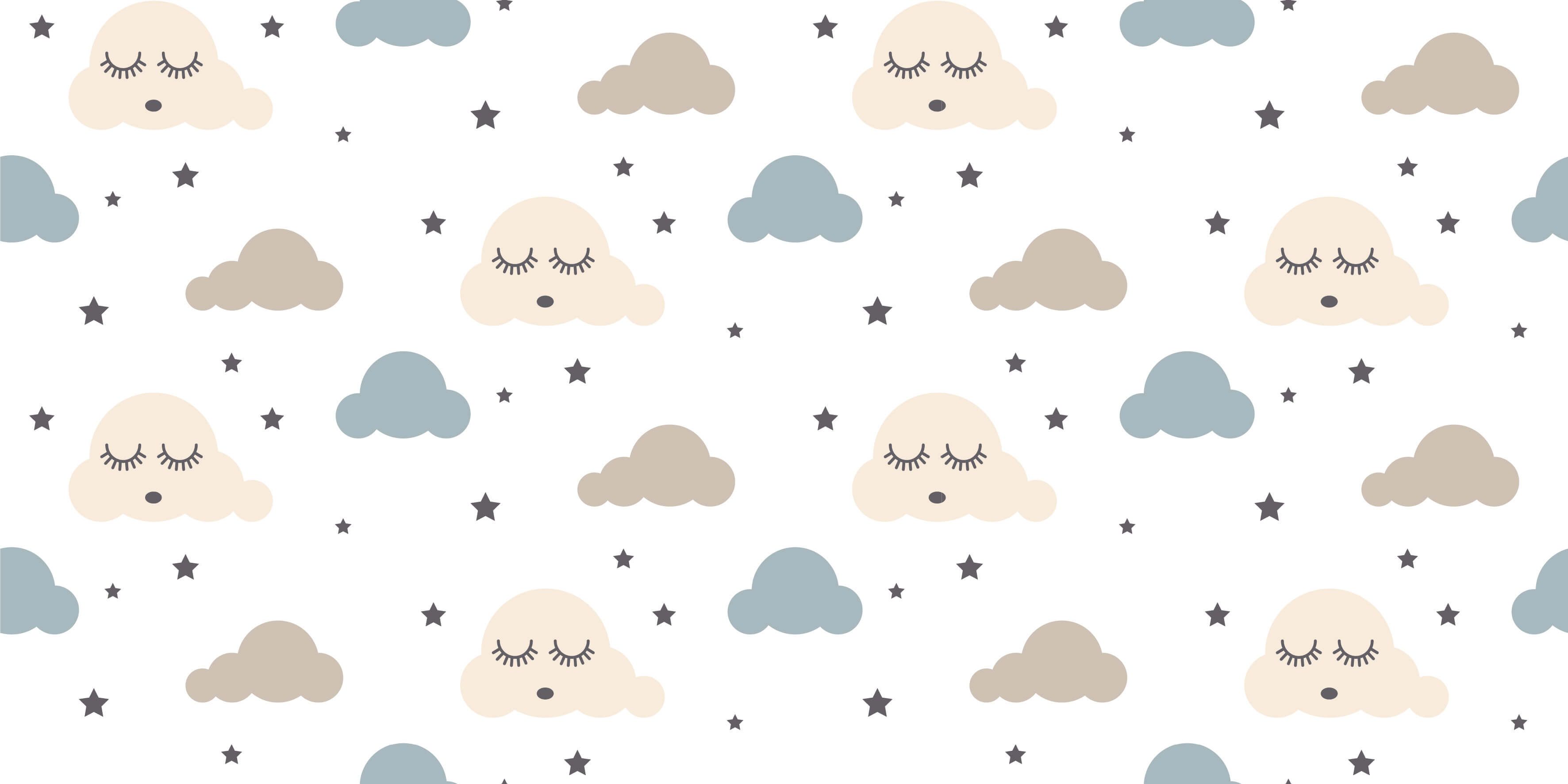 Baby wallpaper - Dormant clouds - Baby room Baby wallpaper - Dormant clouds - Baby room