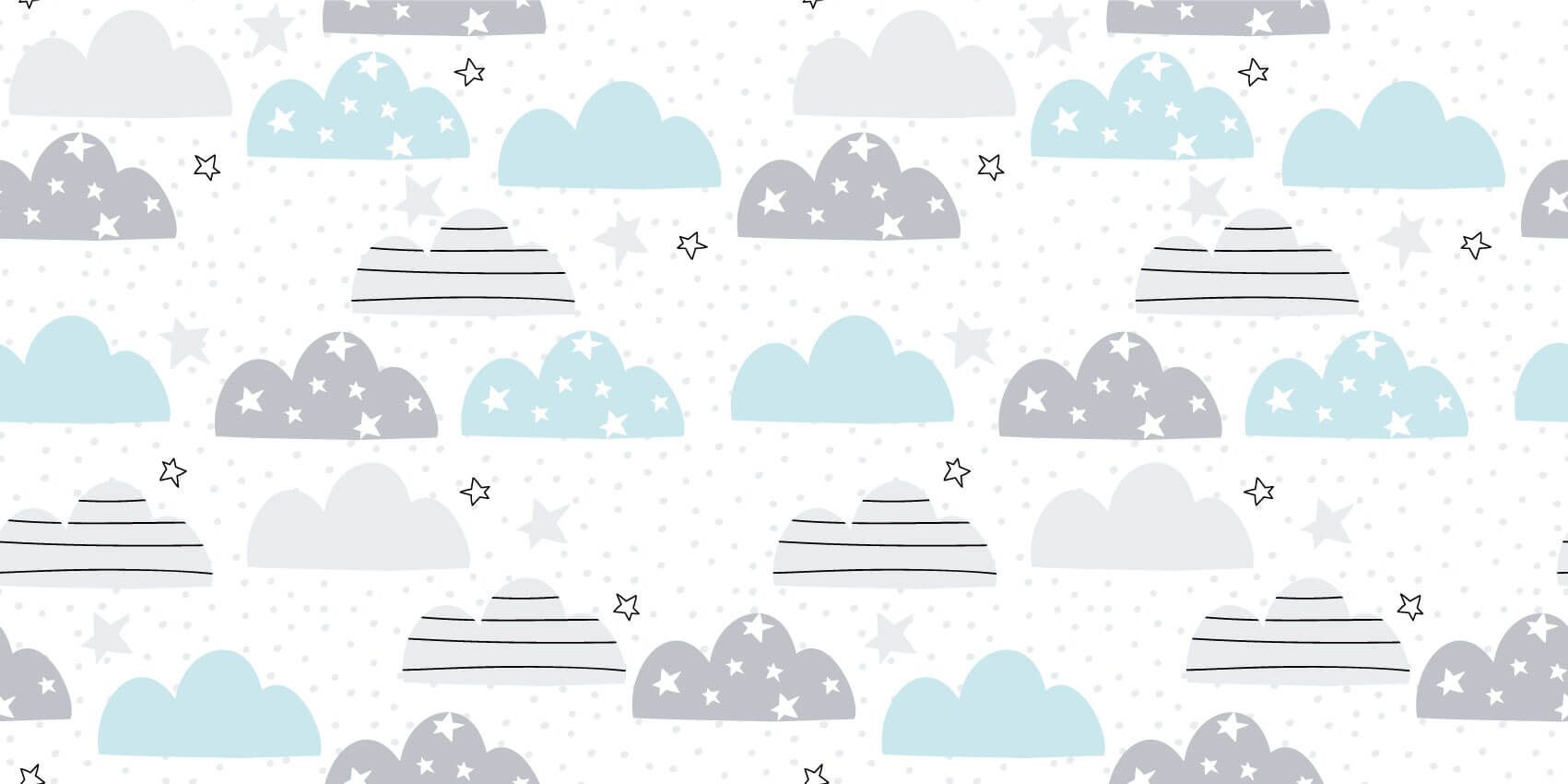 Baby wallpaper - Drawn clouds - Baby room