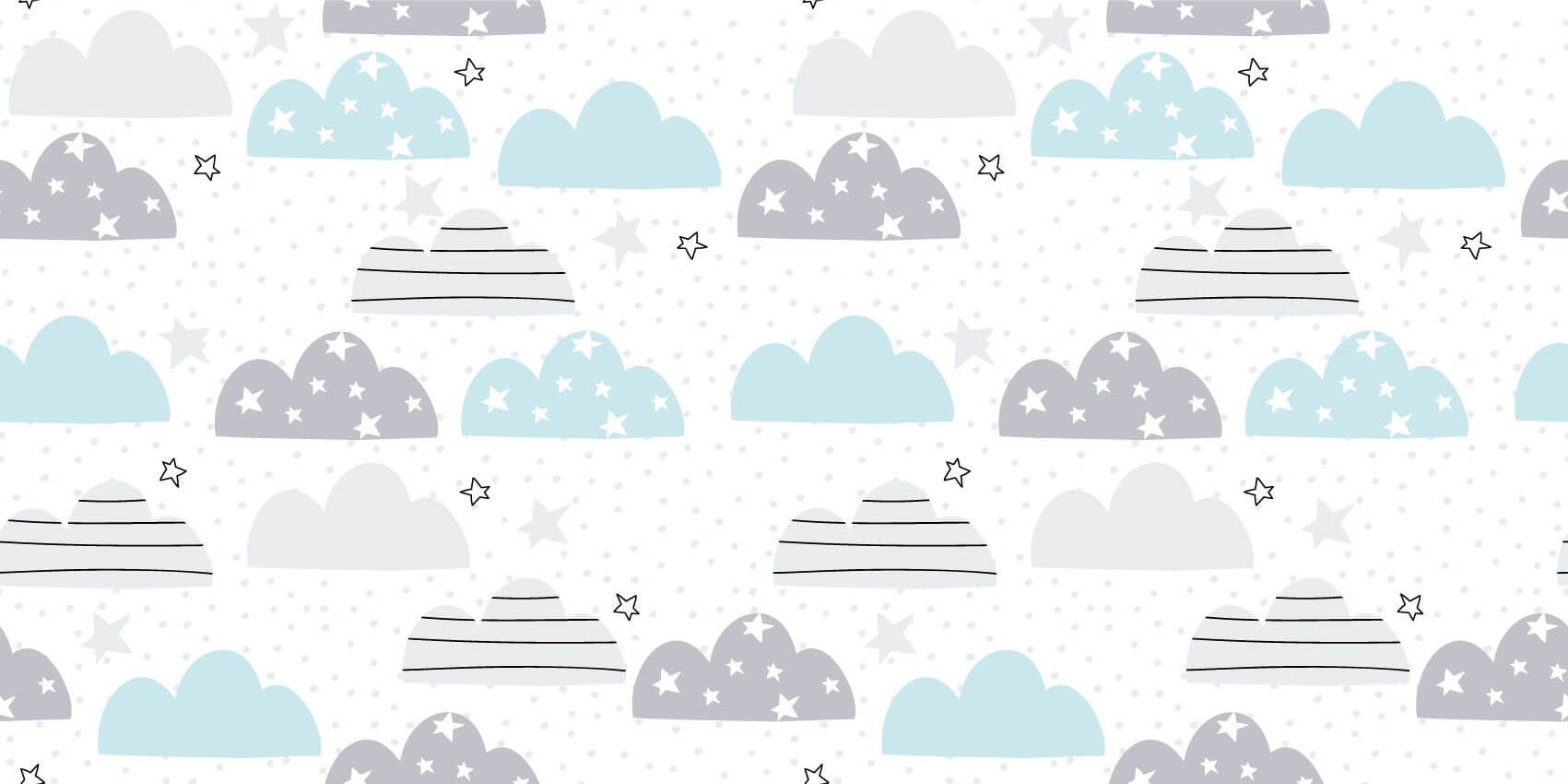 Baby wallpaper - Drawn clouds - Baby room Baby wallpaper - Drawn clouds - Baby room