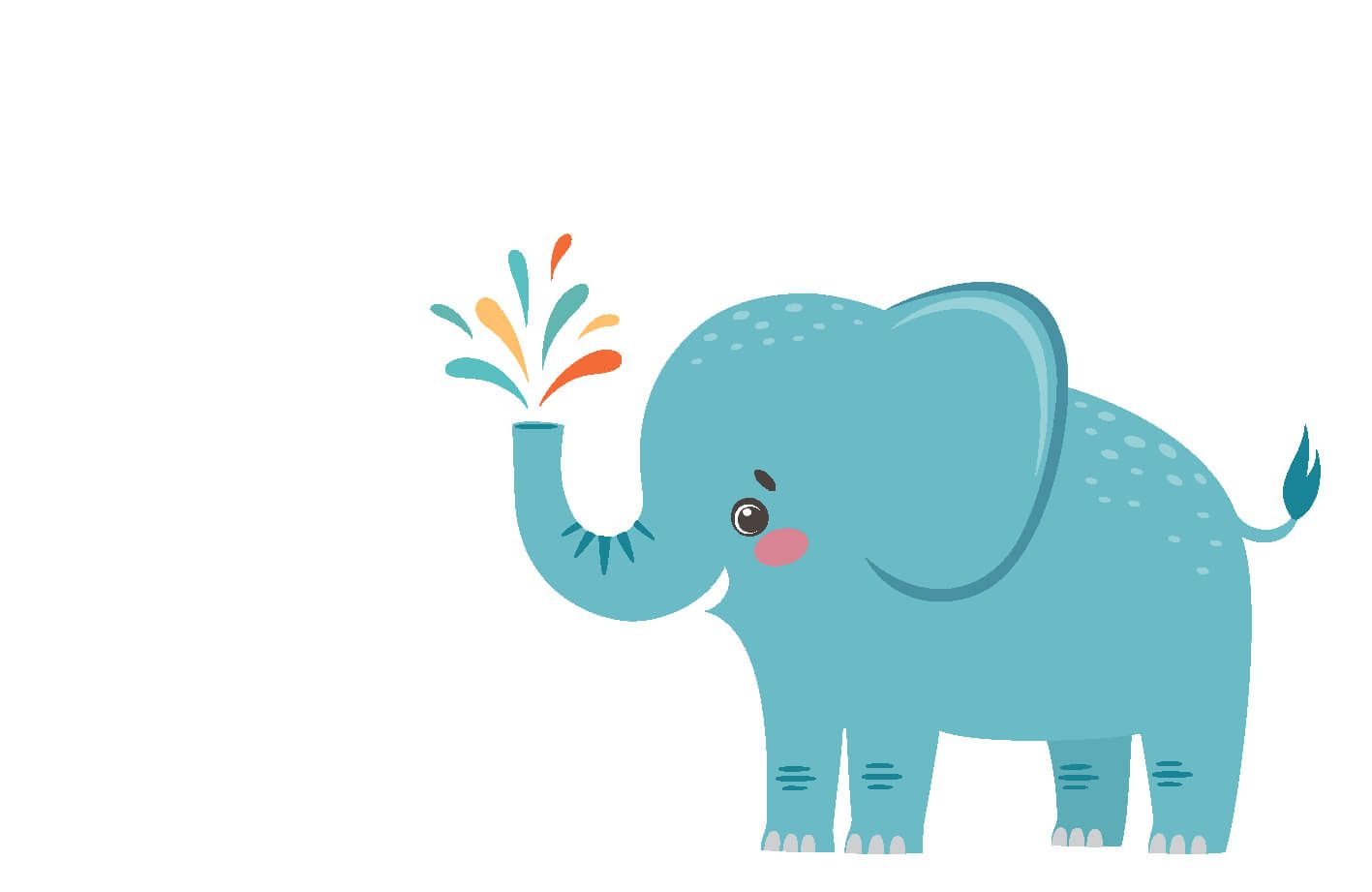 Elephants - Cheerful elephant - Baby room