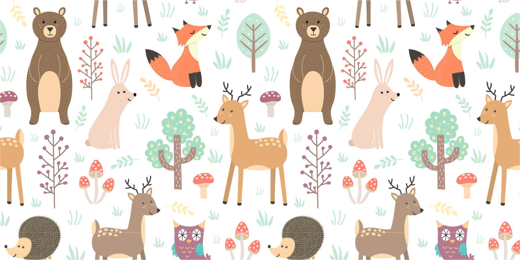 Children's wallpaper - Different animals - Children's room