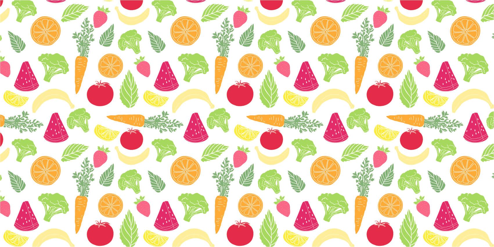 Getekend groente en fruit