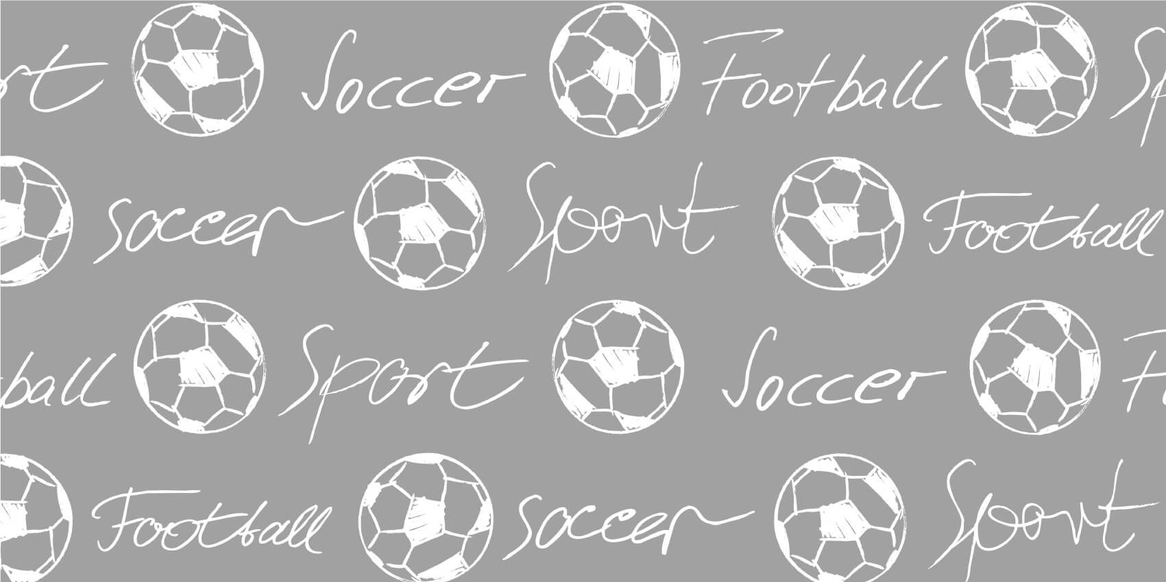 Soccer wallpaper - Footballs and text - Children's room