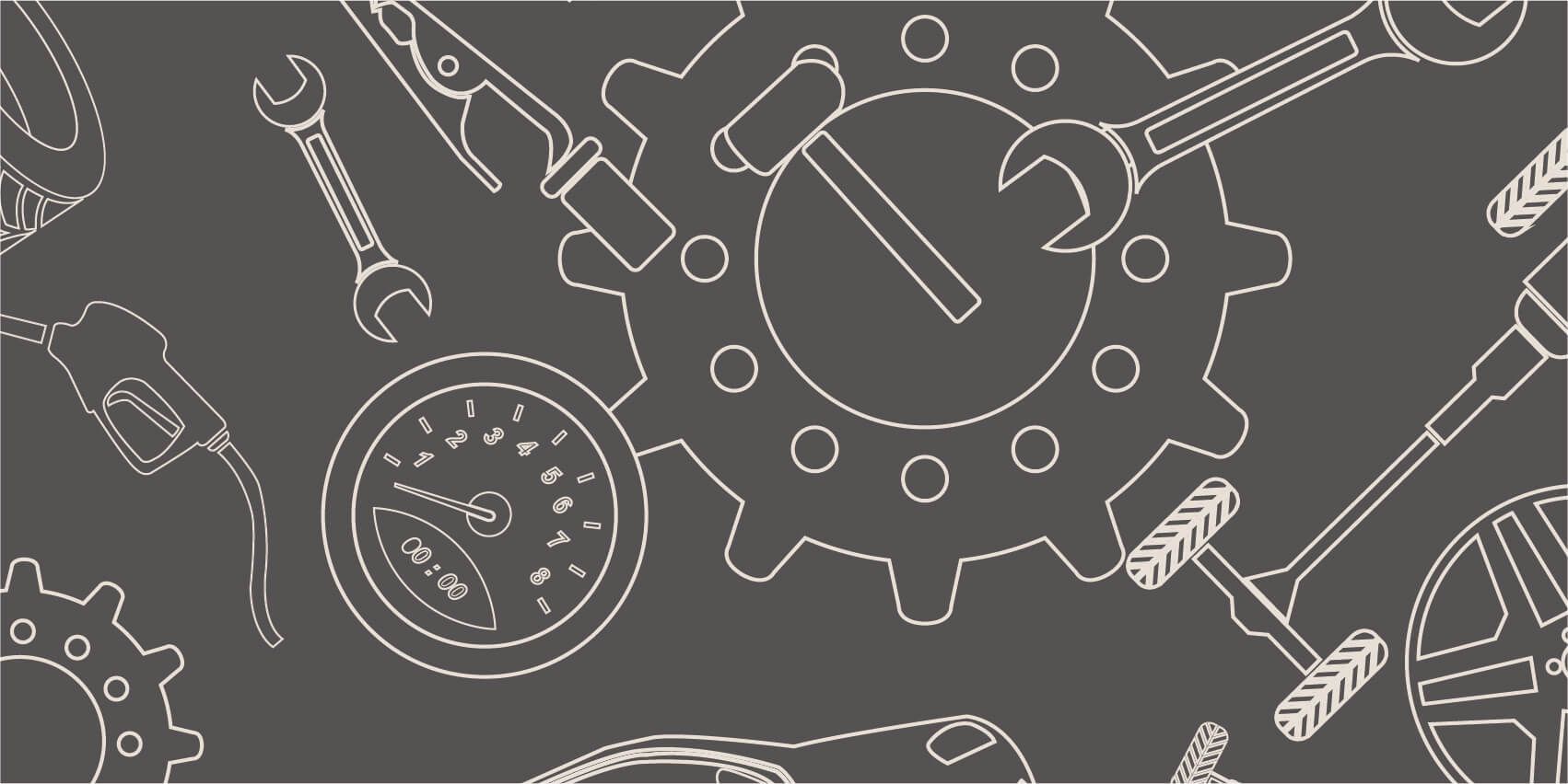 Gears, rims and cars