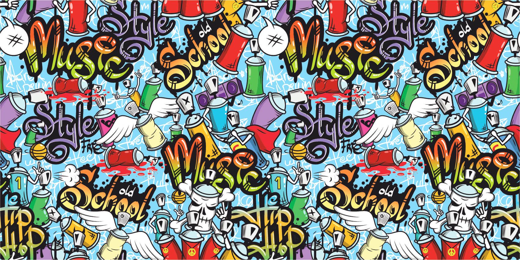 Children's wallpaper - Different music styles - Children's room Children's wallpaper - Different music styles - Children's room