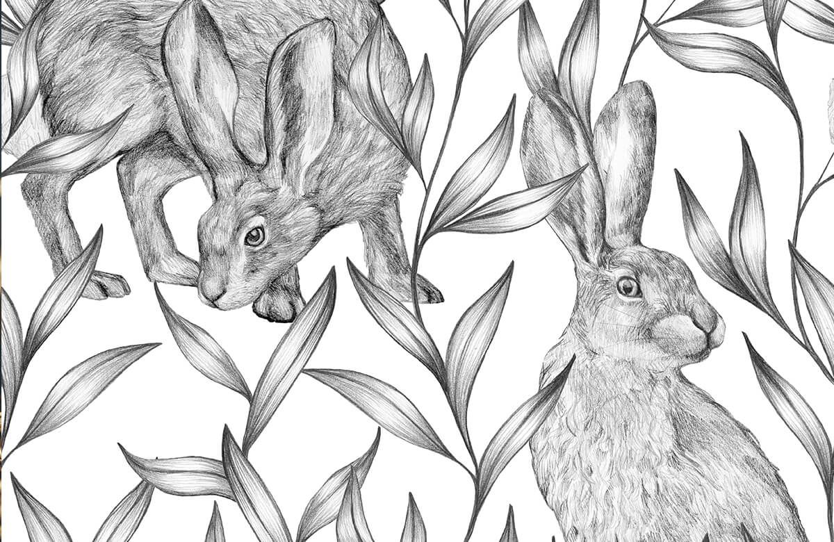 Pattern Hare in black and white Pattern Hare in black and white