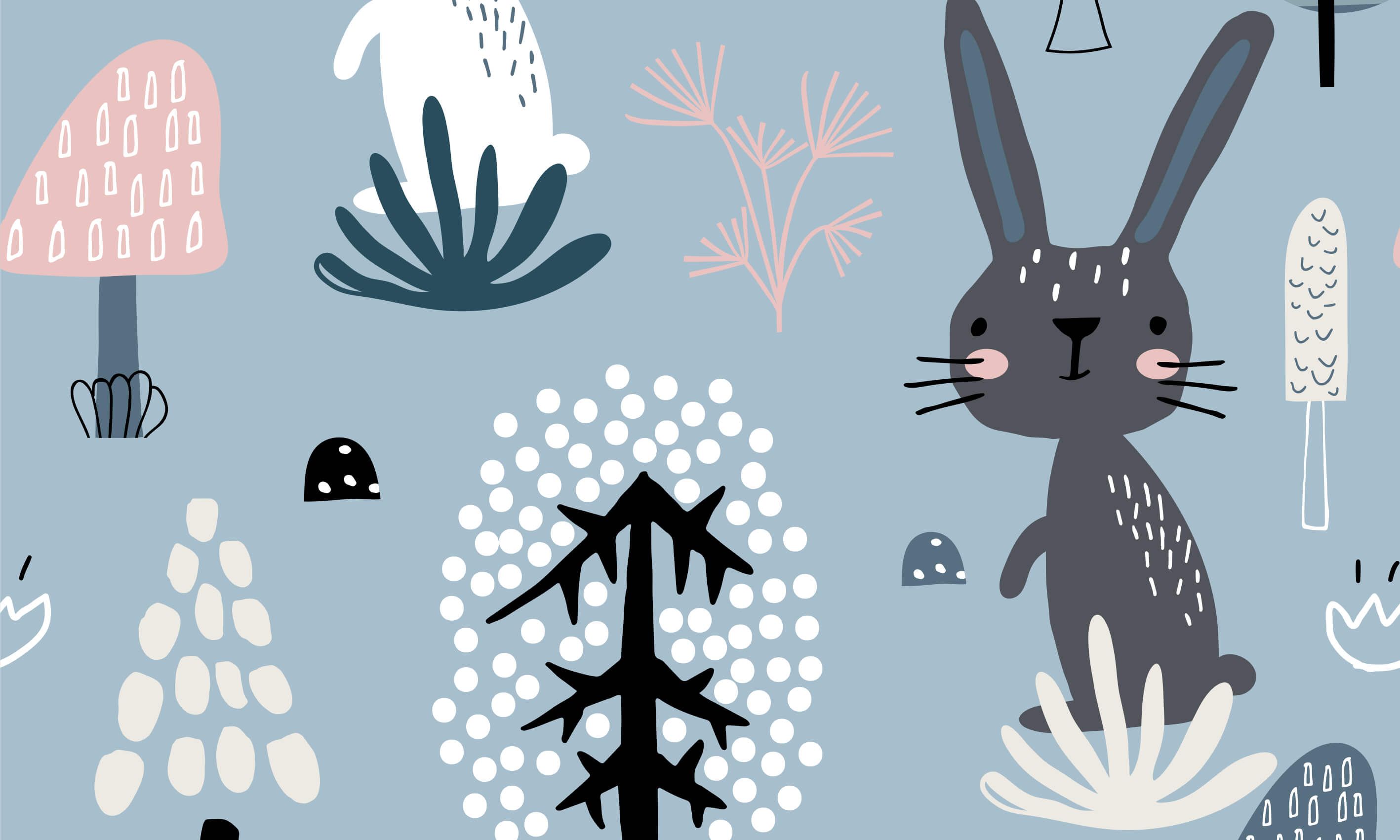 Pattern Blue rabbit pattern Pattern Blue rabbit pattern