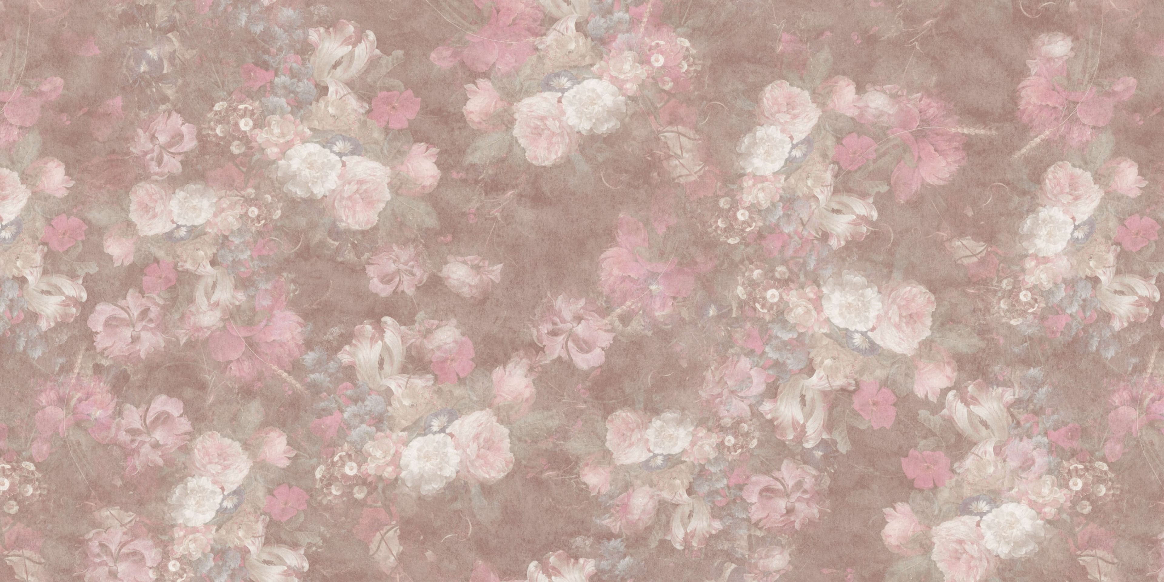 Baroque floral pattern - vintage pastel