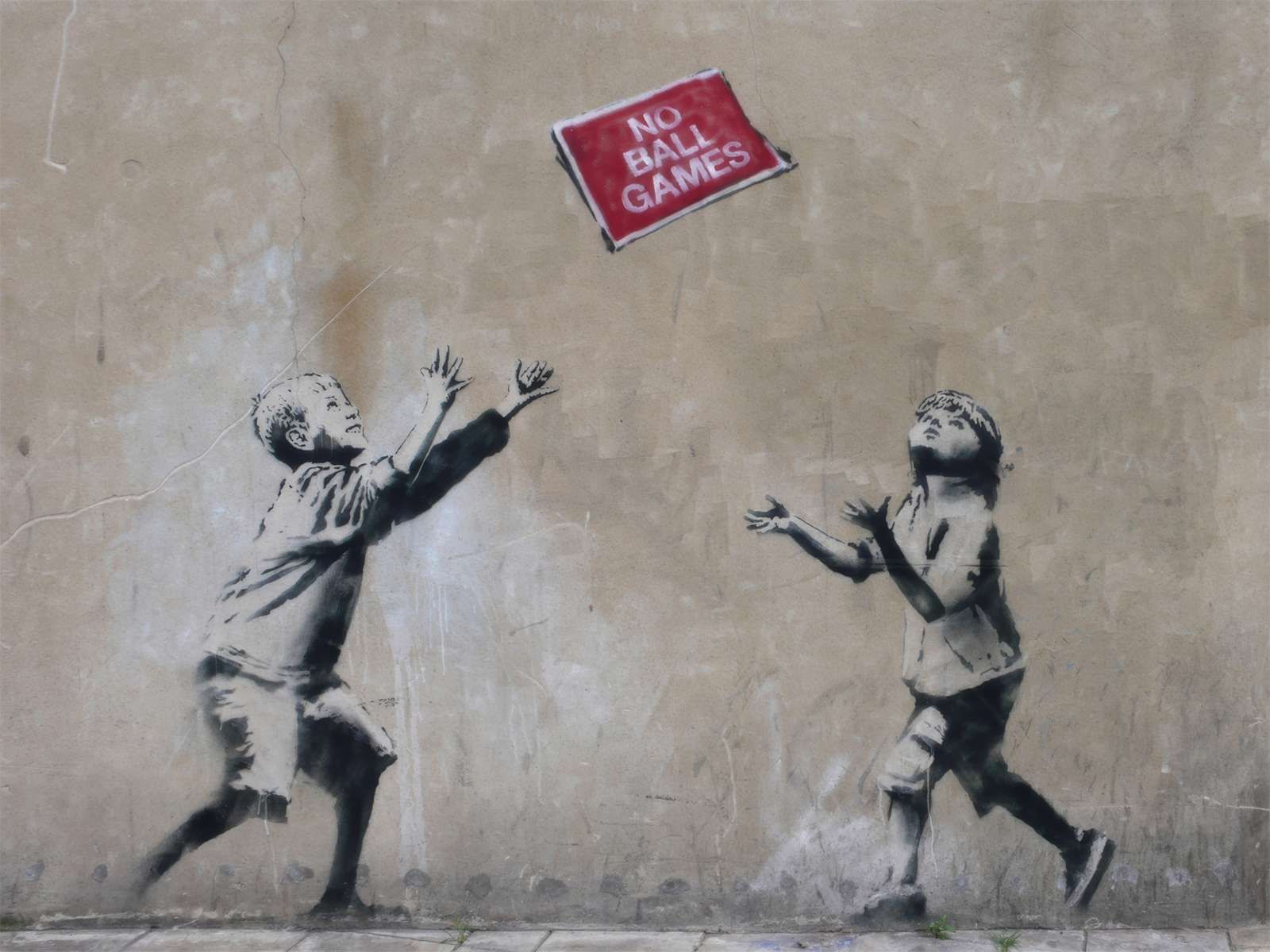 Wallpaper Mural - Banksy - No ball games - Wallpaper Murals
