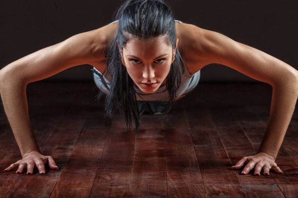 Woman doing push-ups