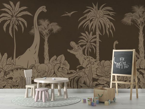 Monochrome Dino - Brown Vintage