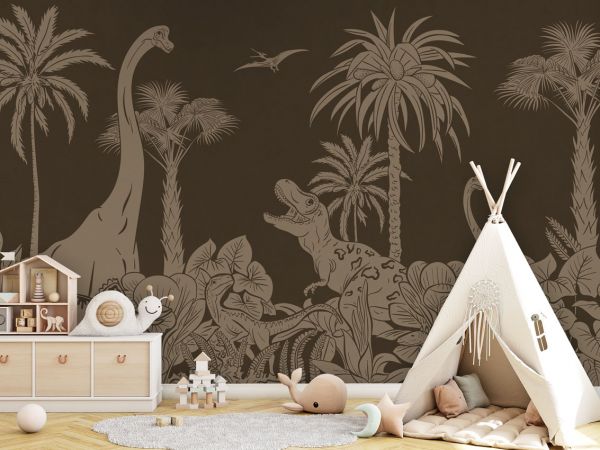 Monochrome Dino - Brown Vintage