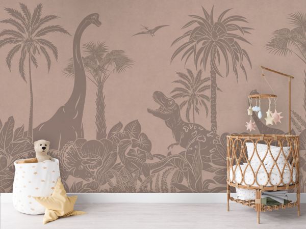 Monochrome Dino - Pink Vintage