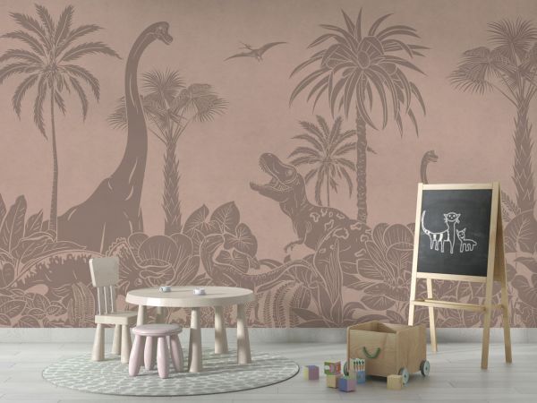 Monochrome Dino - Pink Vintage
