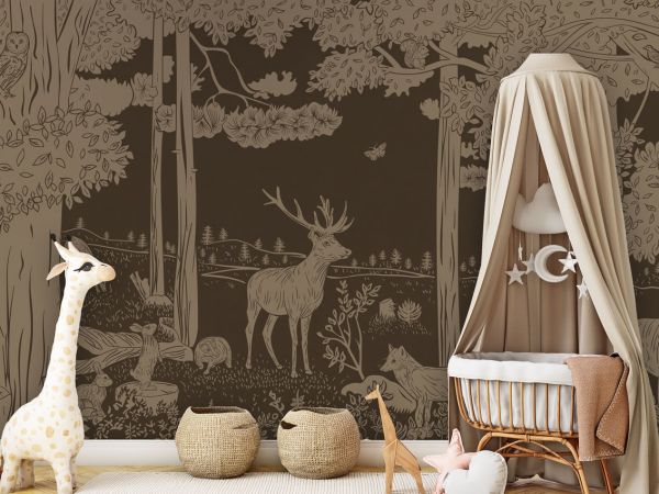 Monochrome Forest - Brown Vintage