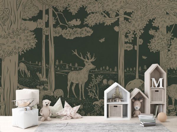 Monochrome Forest - Green Vintage