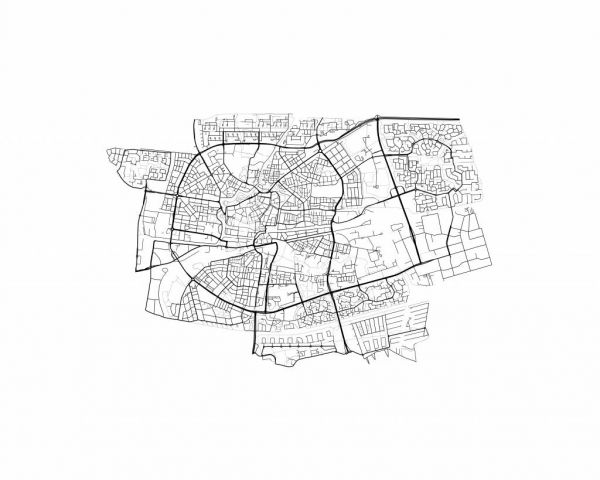 Map of Leeuwarden, white