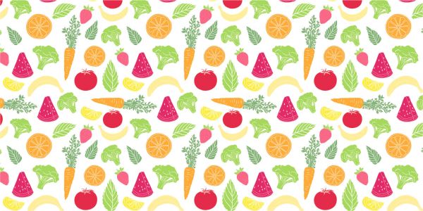Getekend groente en fruit