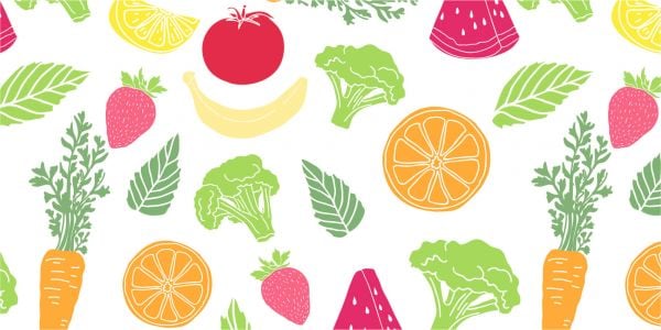 Getekend groente en fruit
