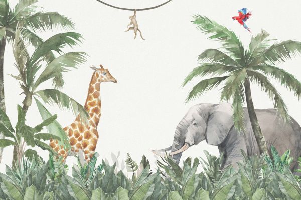 Colorful jungle animals