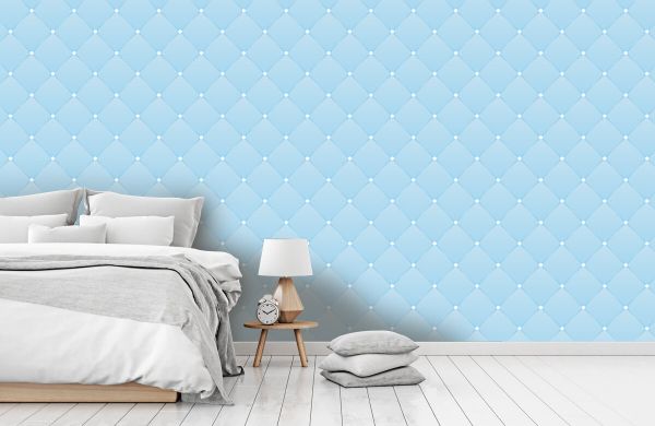 Light blue chesterfield pattern - Photo Wallpaper Light blue chesterfield pattern - Photo Wallpaper
