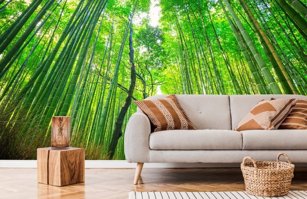 Bamboo woven effect wallpaper