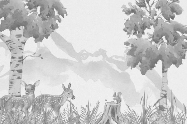 Deer in grey shades