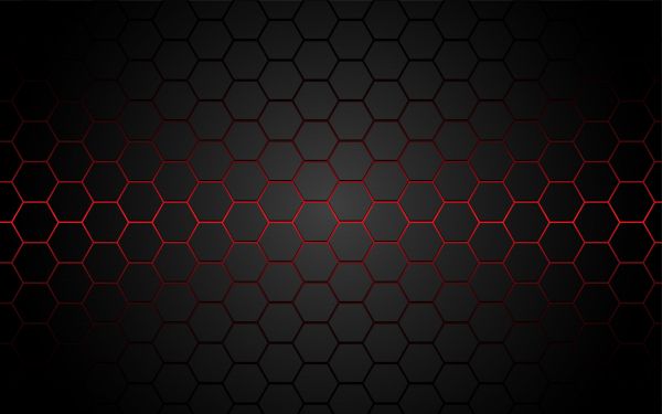 Red glowing hexagons