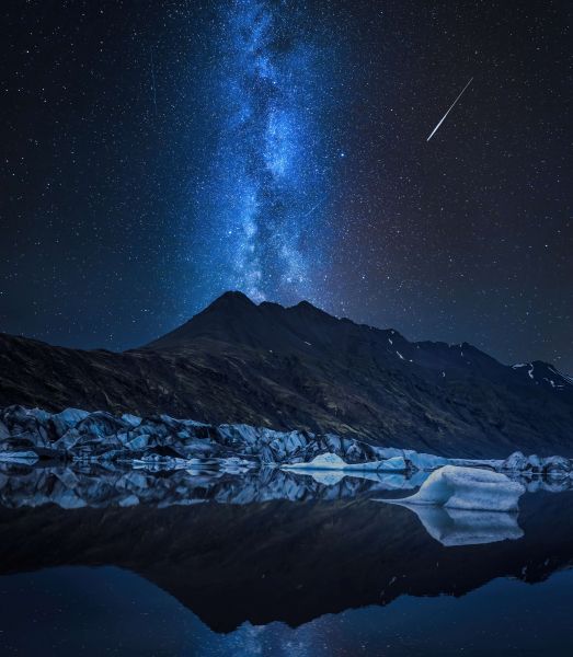 Milky Way near a Glacier
