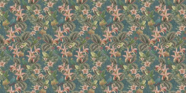 Tropical Jungle birds & parrots - turquoise
