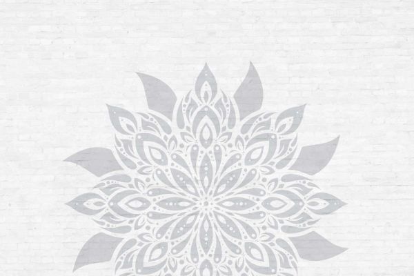 Light gray Mandala On Brick