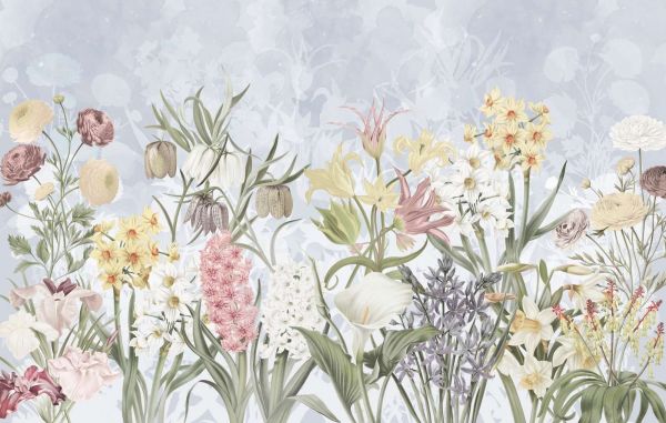 Spring Flowers - Soft Sky Blue