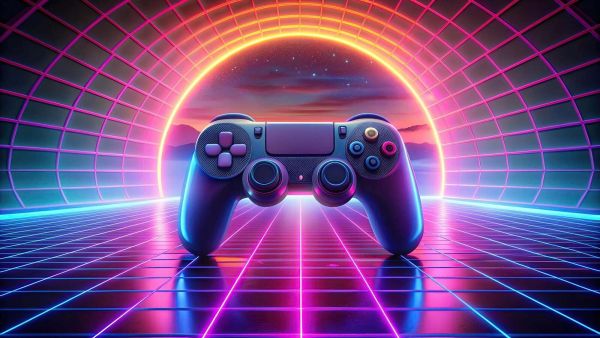 Retro Neon Game World
