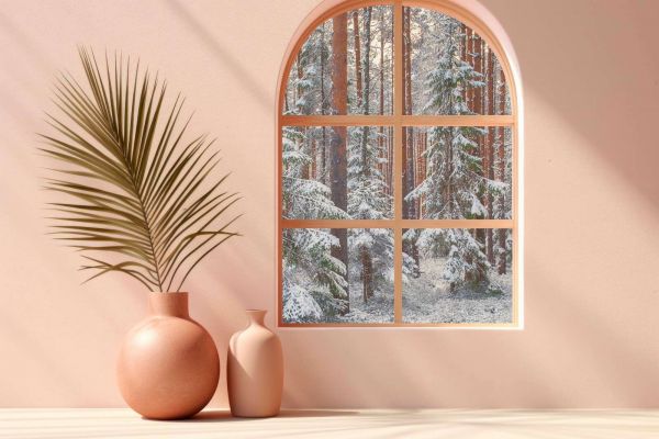Snow silence in the pine forest