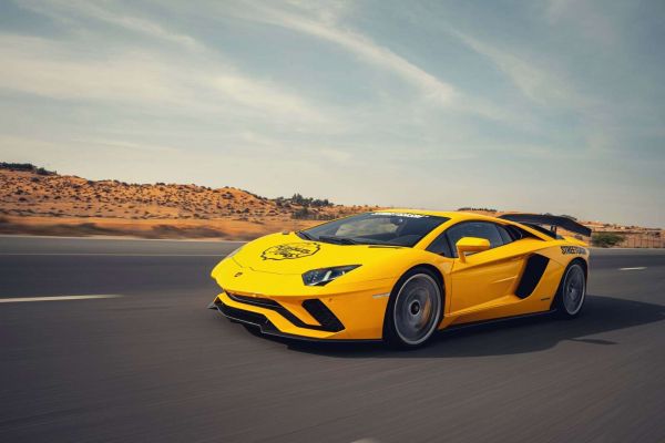 Lamborghini Aventador in action