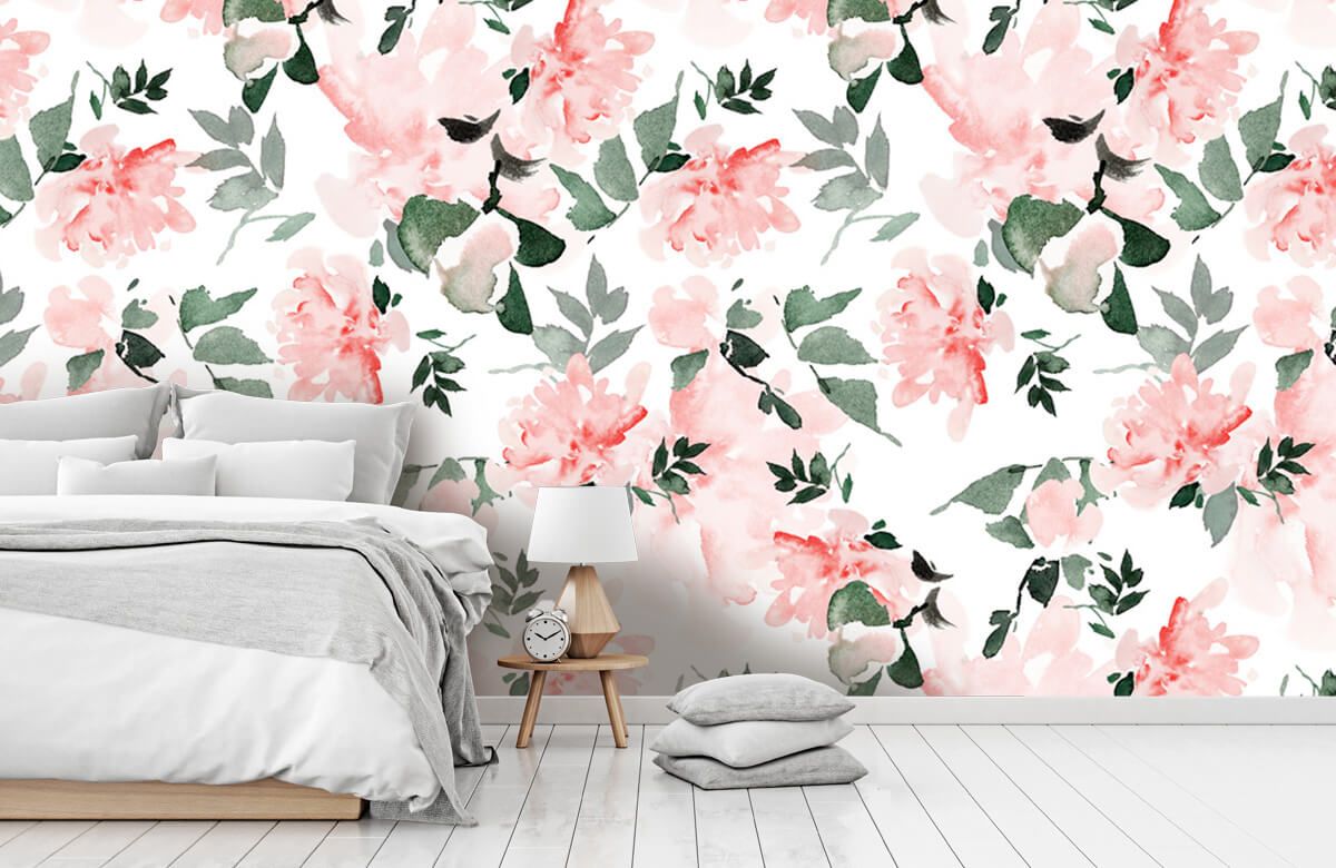 Watercolor floral composition flower wall decor