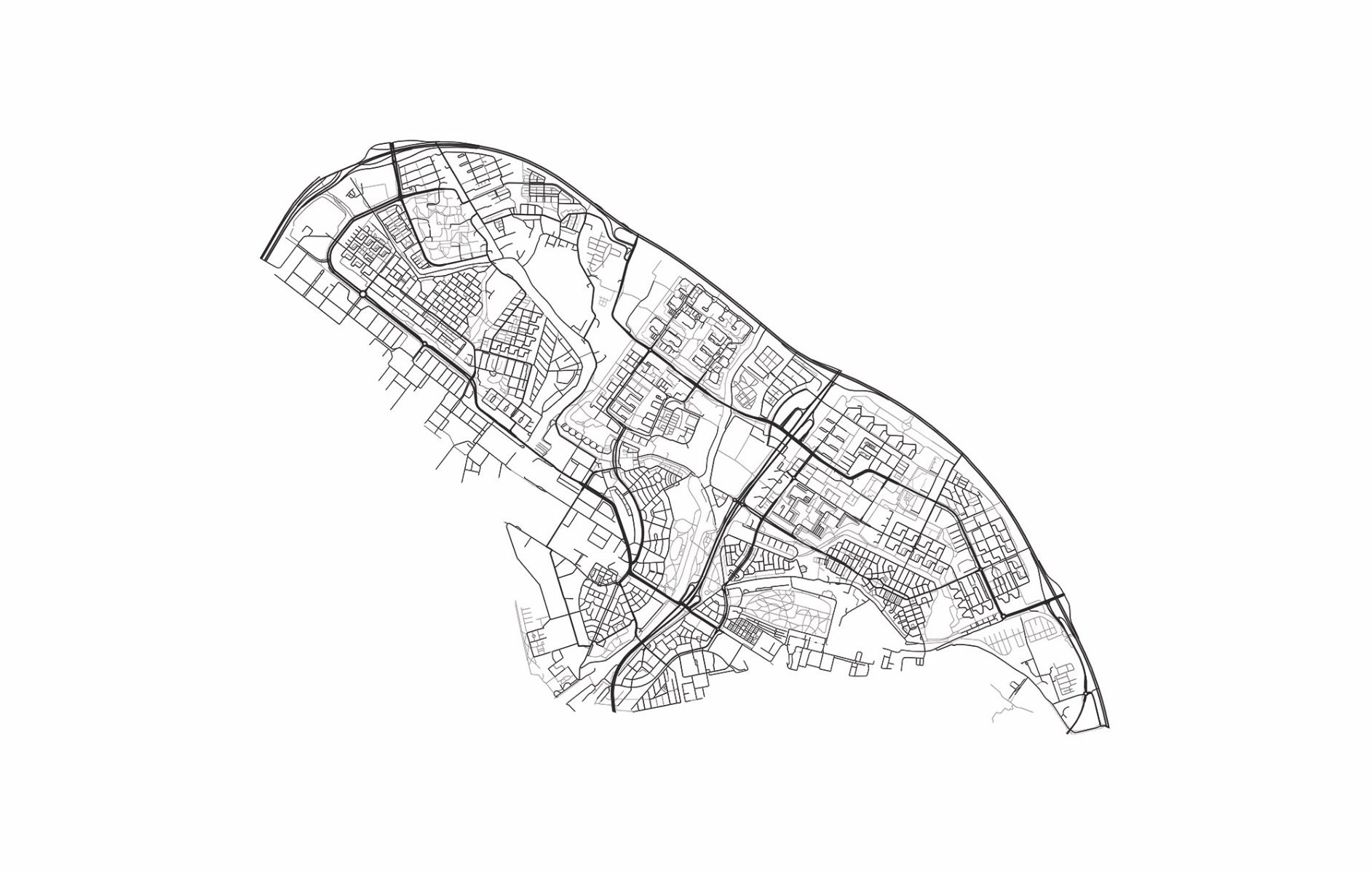 Plattegrond Amsterdam noord, wit