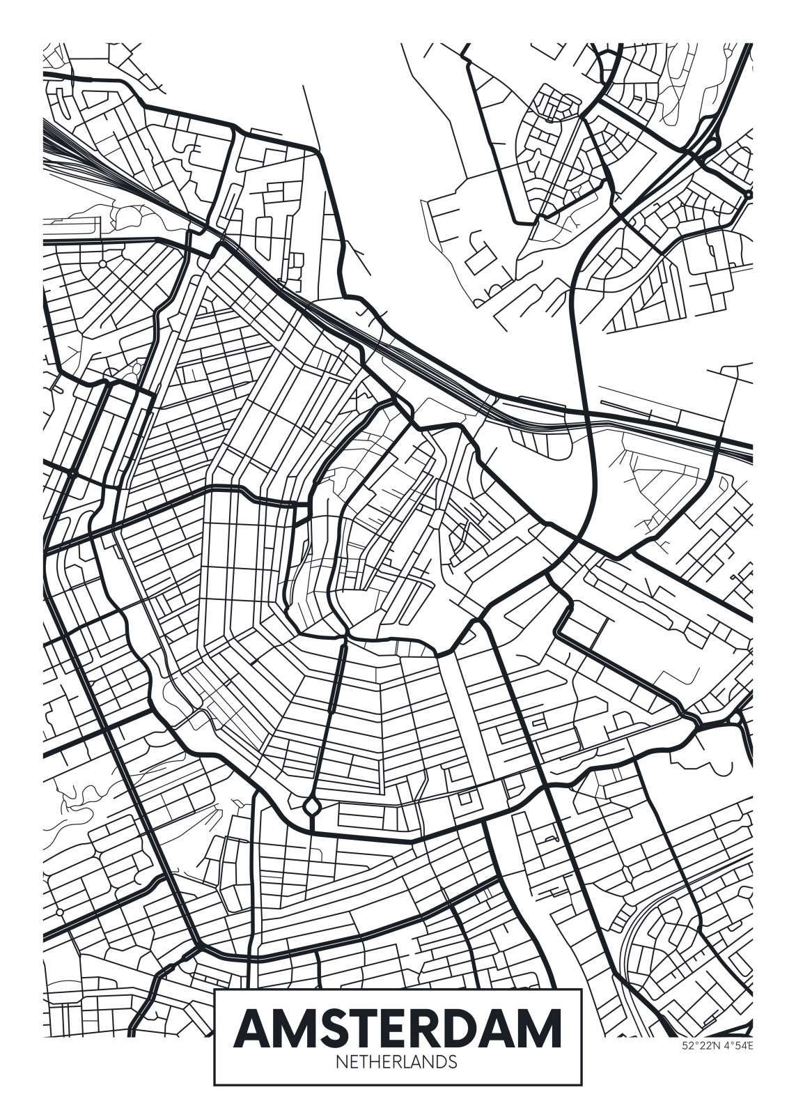 Amsterdam vector plattegrond