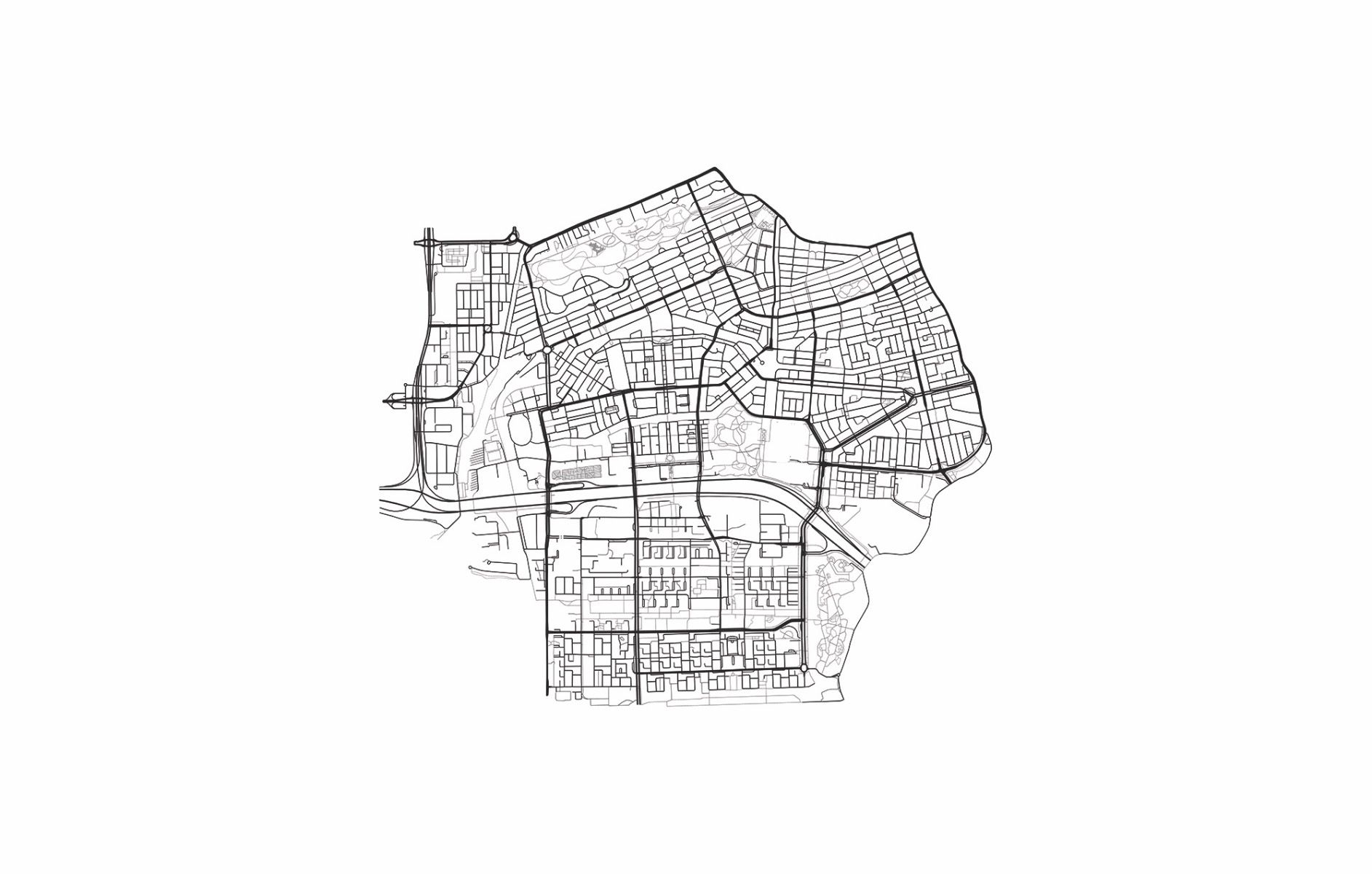 Plattegrond Amsterdam zuid, wit