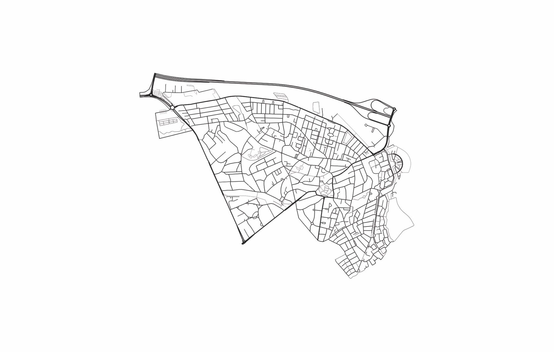 Plattegrond van Baarn, wit