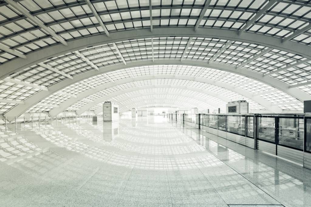 Modern hall with rounding main product photo