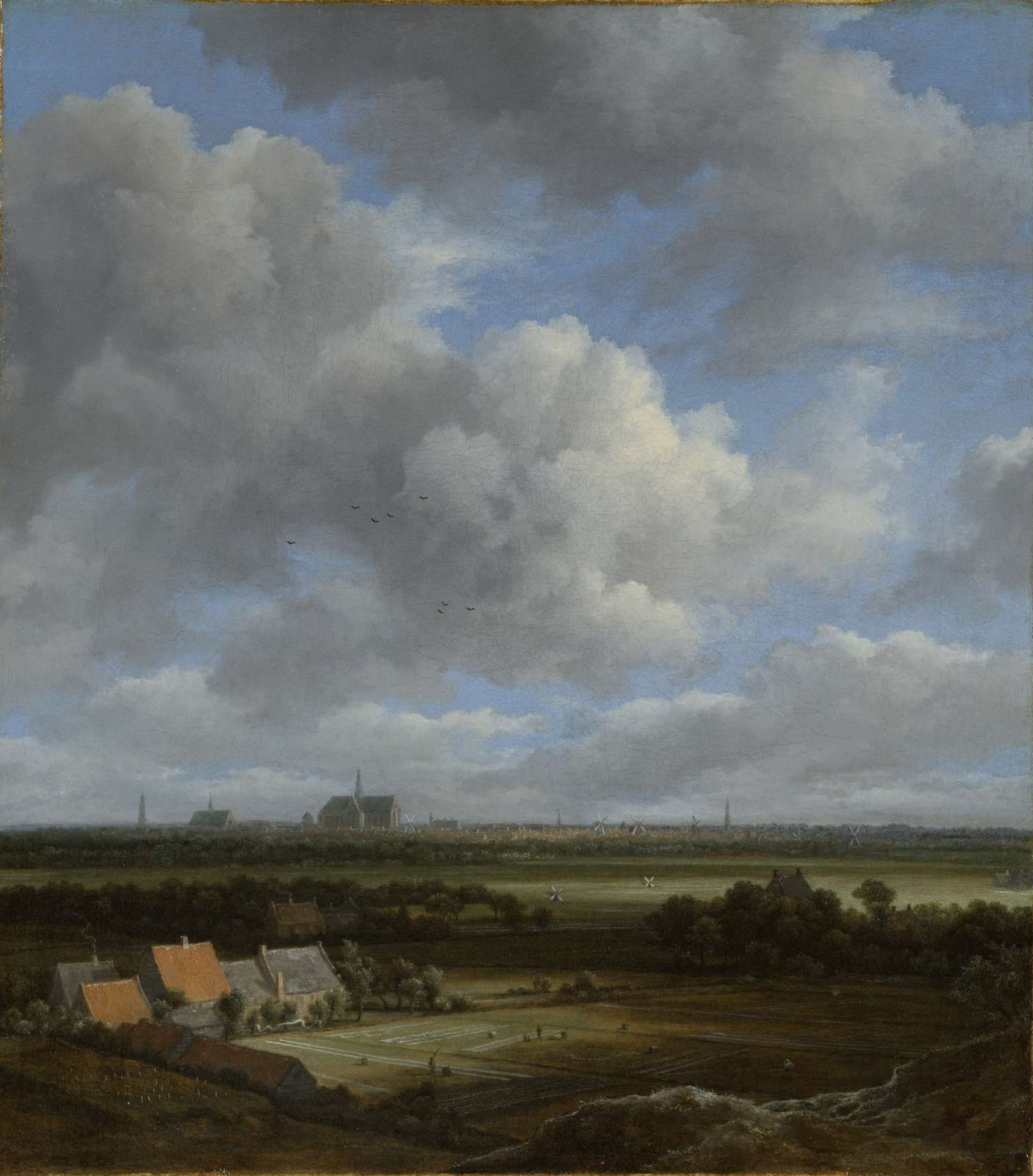 Gezicht op Haarlem uit het noordwesten