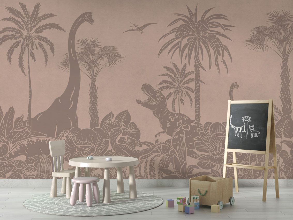 Monochrome Dino - Pink Vintage
