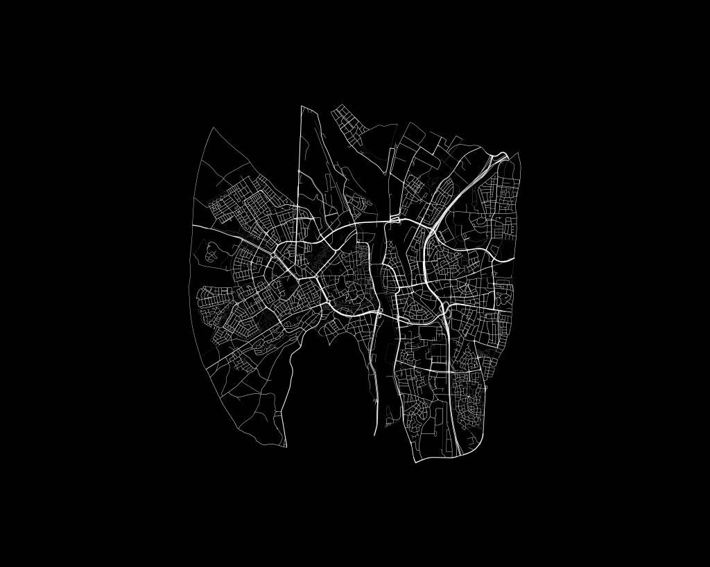 Map of Maastricht, black
