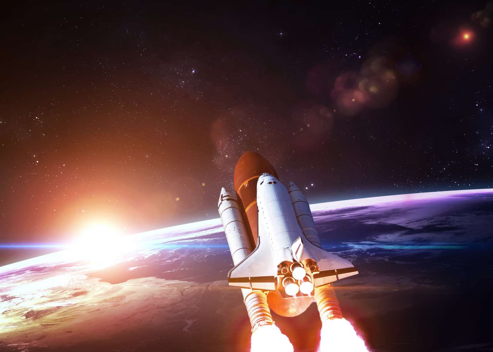Space Shuttle in de ruimte